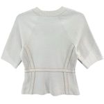 Rachel Comey Knit Top Women M Ivory Wool Blend Contrast Stitch Modern Clean Girl Size M Photo 4