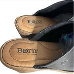 BORN Natalie Black Leather Clog Comfort Shoes Wedge Platform Womens Size 8 M Photo 2