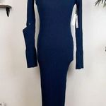 Moon River  Navy Knit Long Sleeve cut out Dress Photo 0