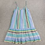 Rails  Womens Ari Dress Small Blue Jamaica Stripe Spaghetti Strap V Neck Sundress Photo 0