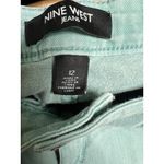 Nine West 300-015 Jeans Women's 12 Sea Green Gramercy Skinny Zipper Raw Hem Photo 5