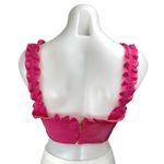 Alamour The Label Pink Velvet Velour Sleeveless Ruffle Camisole Crop Tank Top XS Red Photo 1