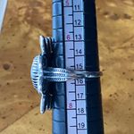 White Buffalo Turquoise Sterling Silver Feather Ring Size 7 Photo 7