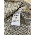 T H M L ‎ Gray Beige Asymmetric Hem Crocheted Knit Pullover Sweater M Photo 2