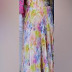 Vibrant Strapless Pleated Maxi Dress Yellow Size 4 Photo 1