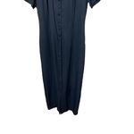 Vintage Erica Fashion Black Button Front Short Sleeve Maxi Dress M Size M Photo 2