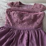 Vivienne Atelier lavender lace chiffon lined button back maxi dress, size L Purple Size L Photo 4