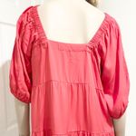 Shinestar  Coral Pink Tiered Puff Sleeves Summer Mini Dress Size M Photo 3
