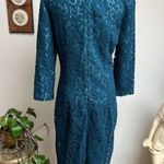 Mimmina Italy Vintage Mimmina Italian Teal Crochet Knit Dress Photo 4