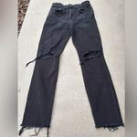 Reformation  Black Distressed Cigarette Straight Leg Denim Jeans Women’s 27 Photo 3