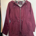 Jones New York Maroon Rain Parka Pocket Jacket Medium Photo 0