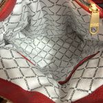 Badgley Mischka Large Straw & Leather Tote Tan / Red Trim Photo 15