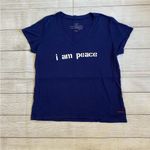 Peace Love World  Navy 'I Am Peace' V-neck Soft Tee T-shirt Photo 5