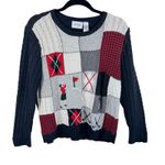 Liz Claiborne LIZ GOLF Vintage Retro Cotton Wool Patchwork Sweater Size L Photo 0