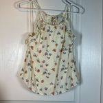 Jun & Ivy  Cream Floral Ruffle Spaghetti Strap Blouse Size Small GUC #1338-LA Photo 2