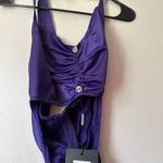 Pretty Little Thing Petite Purple Embellished Detail Halterneck Bodycon Dress Photo 2