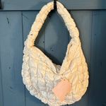 Ariana Grande  Cream Quilted Hobo Bag Photo 0