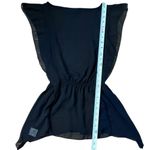 Apostrophe  Sheer Black Gathered Hem Blouse Womens‎ XS Feminine Romantic Goth Photo 6