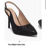 Lauren Lorraine  Glittering Rhinestone Black Slingback Ponted Toe Heels Photo 4
