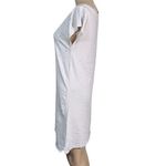 Banana Republic  Womens T Shirt Dress Studded Pullover Cream Silver Small Photo 4