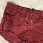 Billabong 🛍️  Lite Hearted Denim Short Lace Mystic Maroon Red Shorts Size 25 Photo 4