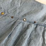 None VINTAGE Blue Jeans High Rise Elastic Waist Studded Yoke Side Zip Size Medium Photo 6