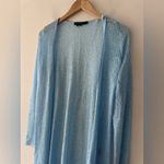 Vertigo  Blue Sequin Sparkly Long Open Cardigan Photo 1