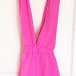 Lulus Hot Pink Open Back Plunging Romper Photo 0