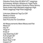 Ododos  Pants Size XS W24"L27" Leggings Activewear Athletic Athleisure Yoga Pants  Photo 1