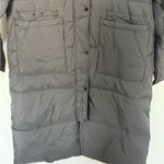 ZARA Long Line Black Quilted Puffer Coat Optional Hidden Hood Large NEW Photo 6