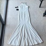 Lulus  Girl in the Mirror Halter Beaded Maxi Dress Mermaid Trumpet Gown White XS Photo 6