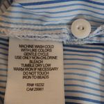 Striped Button Shirt Rhinestone Star Womens Coastal Preppy Brunch Plus Size 16W Blue Photo 9