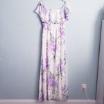 Baltic Born Daphne Ivory & Purple Floral Off Shoulder Maxi Dress Photo 2
