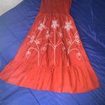Magic  Red Smocked Sundress with Spaghetti Straps Photo 1