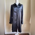 Brochu Walker  Silk Satin Stretch Full Button Long Shirt Dress No Belt Photo 1