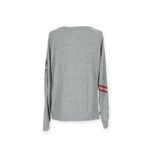 Lauren Moshi  ᨎ Put On A Happy Oversized Sweatshirt ᨎ Heather Grey Red Lip ᨎ XS Photo 2