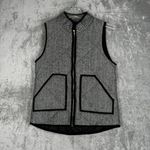 Merokeety Jacket Womens Small Black White Herringbone Vest Casual Neutral Preppy Photo 1
