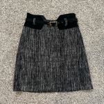 Milly black & cream tweed a-line belted skirt size 2 Photo 1