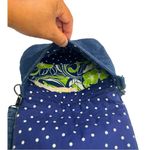Fabric Messenger / Crossbody Green and blue with floral flap, inside pockets Photo 4