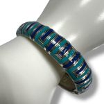 Boutique Womens Bangle Cuff Bracelet Fashion Jewelry Shades of Blue Teal Photo 1