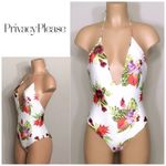 Privacy Please New.  orchid plunge swimsuit. Medium but runs small Photo 1