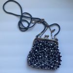 Vintage pearl beaded silver snap coin purse bag Photo 0