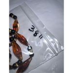Monet Vintage  Faux Amber and Black Plastic Bead Barrel Closure Necklace 36” Photo 7