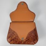 Vintage Womens Genuine Alligator Skin Leather Clutch Purse Cognac Brown Handmade Photo 13