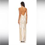 Lovers + Friends Lovers and‎ Friends Rachel Lilium Sequin Gown Size Large Beige Halter Neck Photo 1