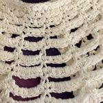 Vintage Womens Neck Choker Collar White Crochet Crocheted Faux Pearl Button Photo 5