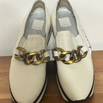 Dolce Vita White Platform Loafers Size 9 Gold Chain Women's Shoes Photo 1