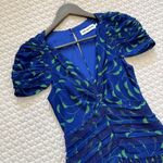 Self Portrait NWOT  Blue Crescent Chiffon Midi Dress Cut Out Back Ruffle Size 6 Photo 5