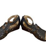 Born concept Born Dark Brown Leather Woven Crisscross Sandals Women Sz 8 Photo 2