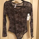 Steve Madden  Leopard Long Sleeve Mesh Bodysuit Photo 1